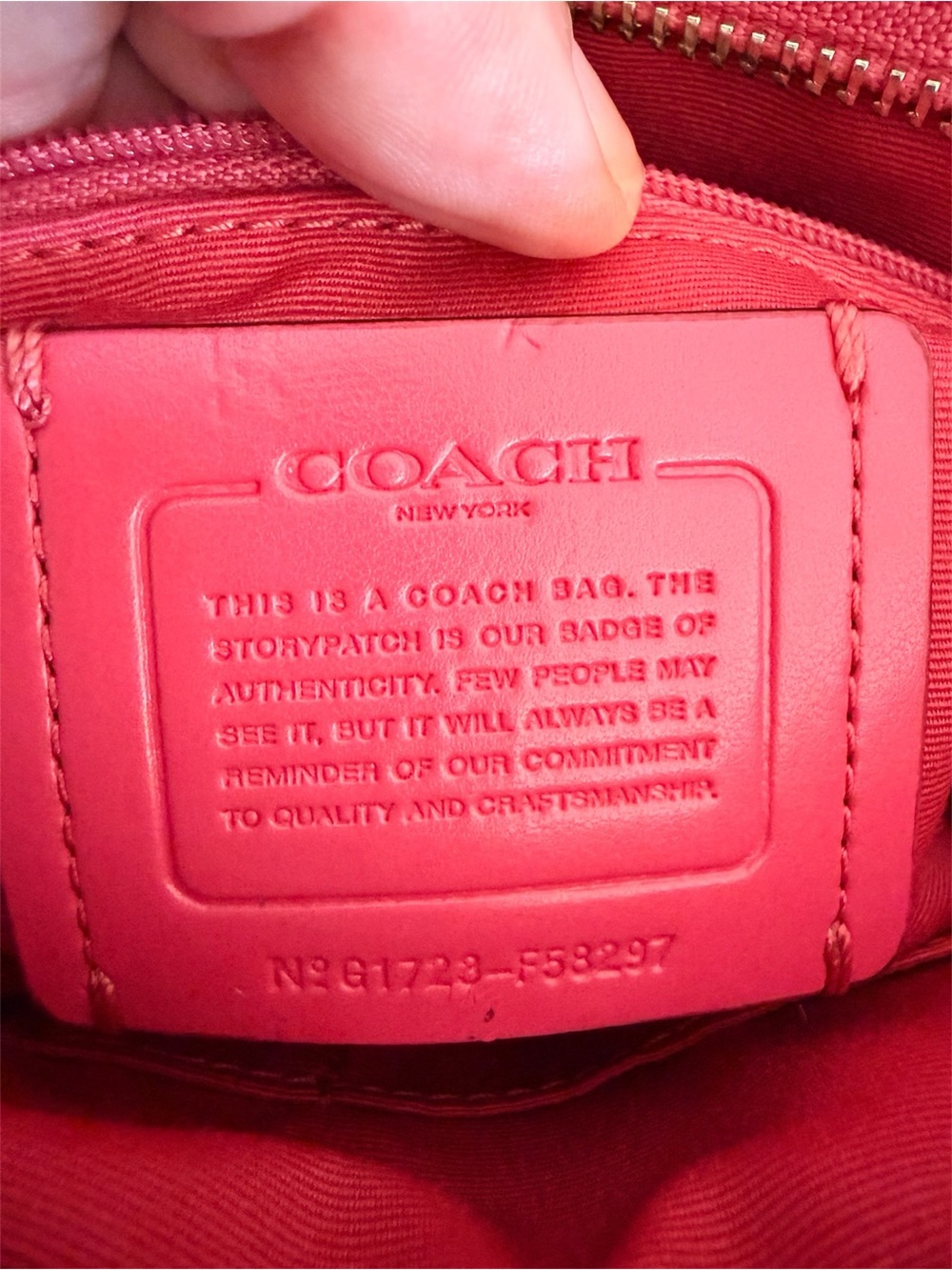 Coach Signature File Bag Pink and Khaki Crossbody Bag #F58297 - Picture 4 of 9